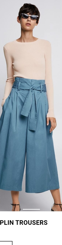 Zara pleated poplin trousers